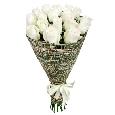 Bouquet of 15 White Roses
